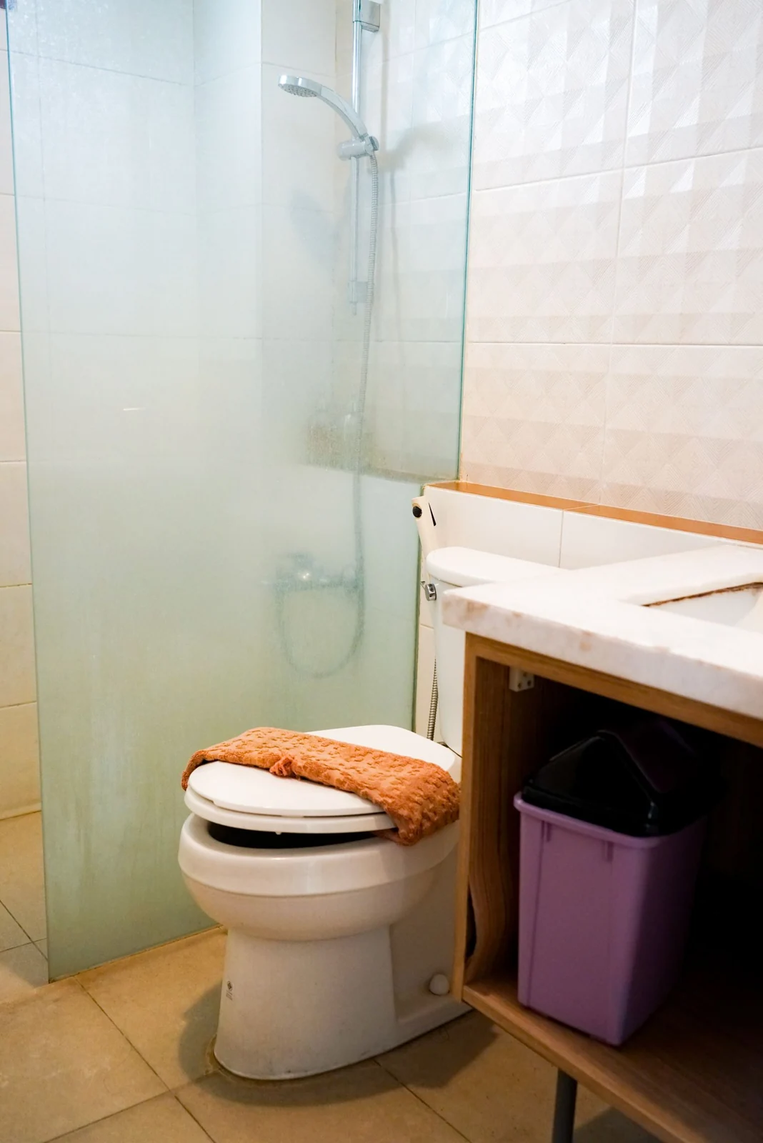 Bathroom layout and fittings