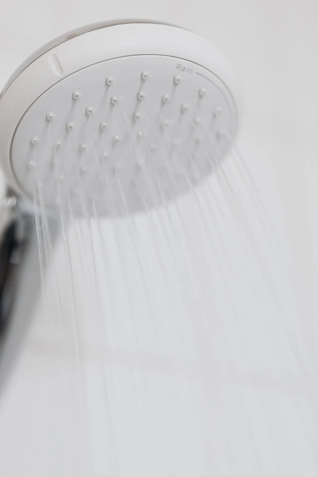Shower head with water running